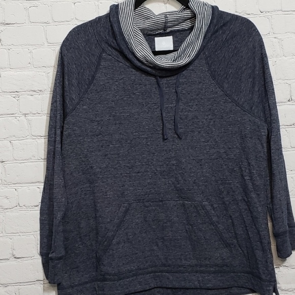 Dress Barn Tops - Dress Barn Cowell Neck Sweatshirt Heathered blue